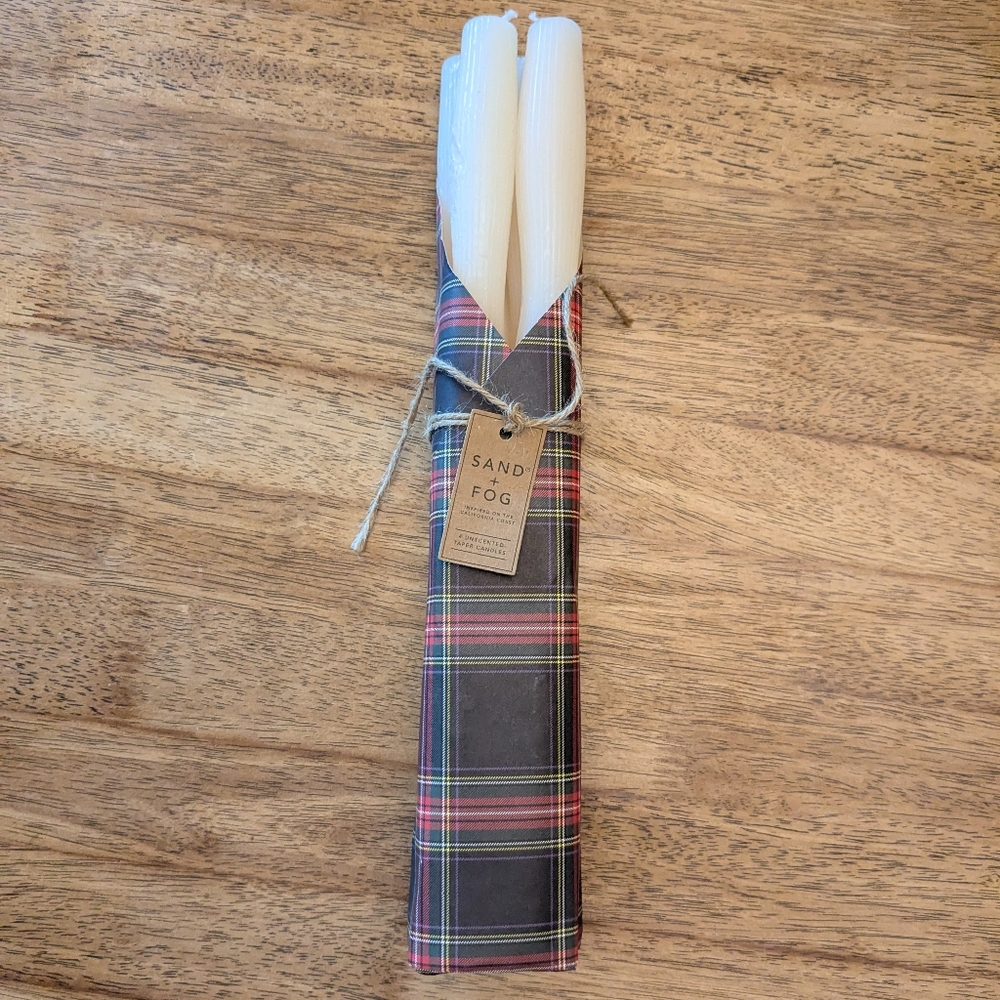 NIP! Sand + Fog Set Of Four Taper Candles